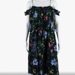 French  Monaco Floral Midi Dress Perfect for Spring Cocktail Party